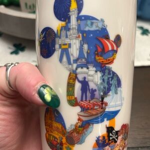 Disney Themed Tumbler with Colorful Graphics by Starbucks
